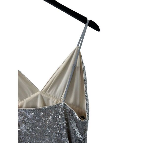 Lulus Ombré Sequin Dress Spaghetti Strap Open Back Silver& Rose Gold Women's Siz - Picture 5 of 11